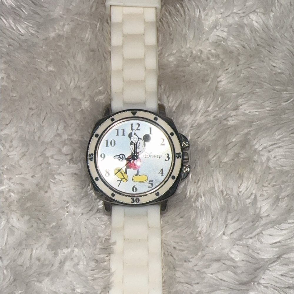 Disney Mickey Mouse Watch with Cream Strap (needs battery replacement)